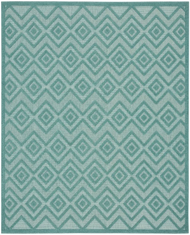 plush wool carpet for large rooms-Nourison Versatile NRV01 Aqua/Teal Area Rug