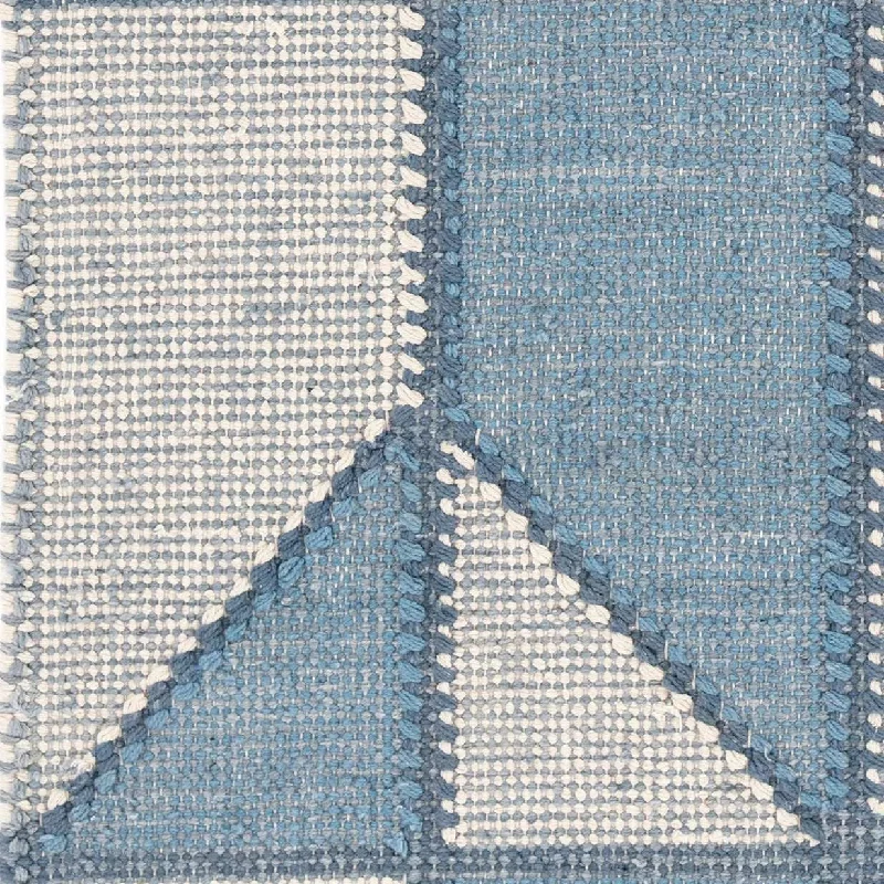 modern carpet options for living room comfort-Ojai Blue Hand Loom Knotted Cotton Rug Swatch