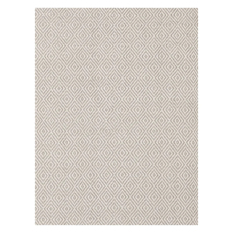 colorful shag carpet for bedrooms-Petit Diamond Platinum/Ivory Handwoven Indoor/Outdoor Rug