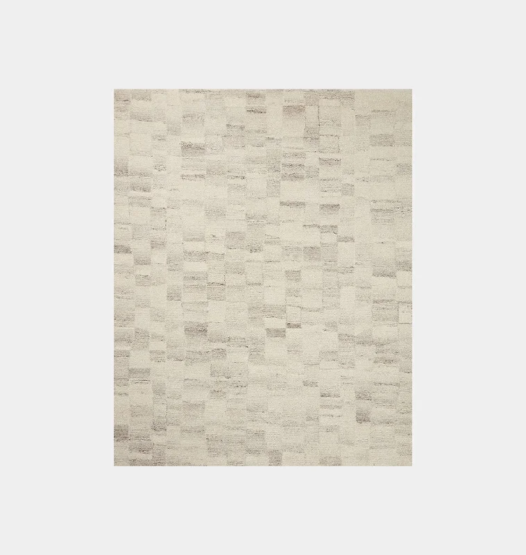 vintage wool carpet for modern living-Rocky ROC-01 Ivory / Silver Area Rug