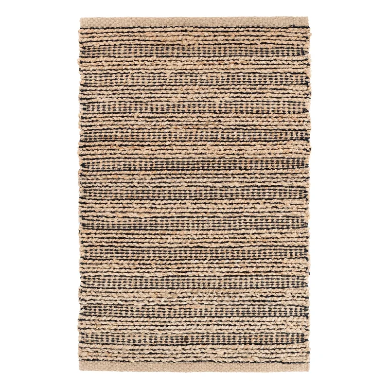 modern carpet options for apartments-Simba Black Handwoven Jute Rug