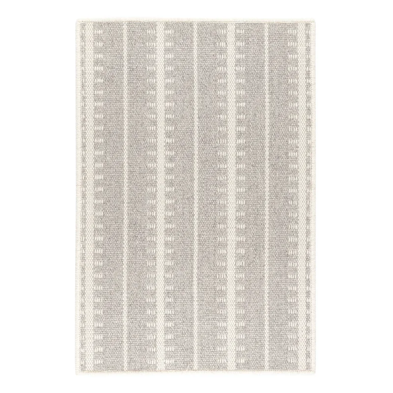 soft plush carpet for child’s room-Tailor Stripe Platinum Woven Wool Custom Rug