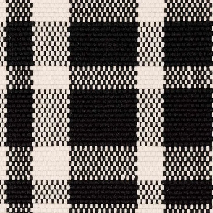 custom carpet installation services-Tattersall Black Handwoven Indoor/Outdoor Rug Swatch