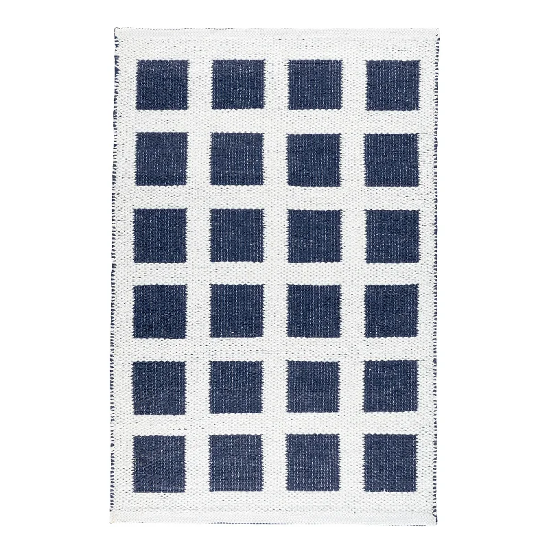 affordable plush carpets for bedrooms-Titto Navy Handwoven Indoor/Outdoor Rug