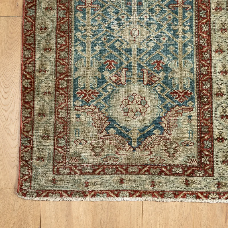 wool blend carpet for high traffic areas-Vintage Urie Rug 2'9" x 13'