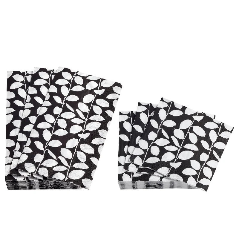 carpet for office with high foot traffic-Vines Black Napkin