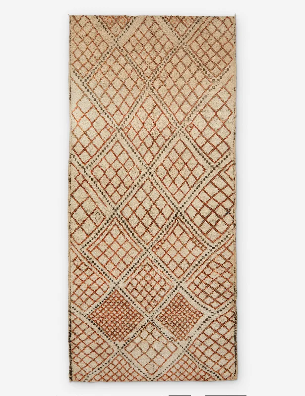 hypoallergenic wool carpet for allergy relief-Vintage Moroccan Hand-Knotted Wool Rug No. 26, 6' x 13'3"