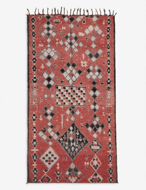 non-toxic carpet options for baby rooms-Vintage Moroccan Hand-Knotted Wool Rug No. 36, 5'7" x 11'1"