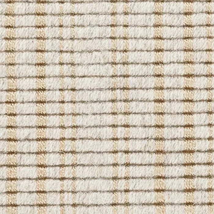 natural fiber carpet-Warren Ticking Gold Woven Wool Custom Rug Swatch With Attached Rug Pad