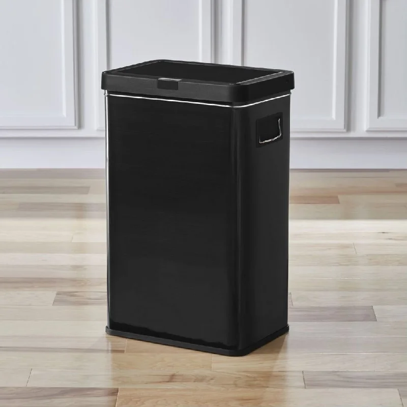 50-gallon-garbage-can-13.7gal Stainless Steel Touchless Kitchen Garbage Can Black