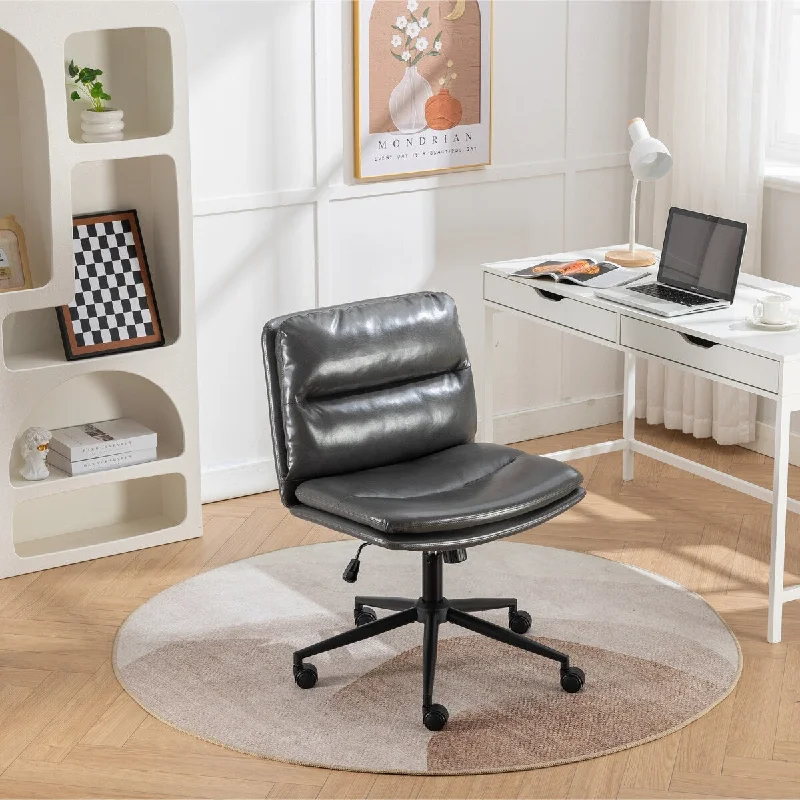 space-saving office chair for small offices -Adjustable Swivel Criss-Cross Chair, Wide Seat/ Office Chair /Vanity Chair - Iron