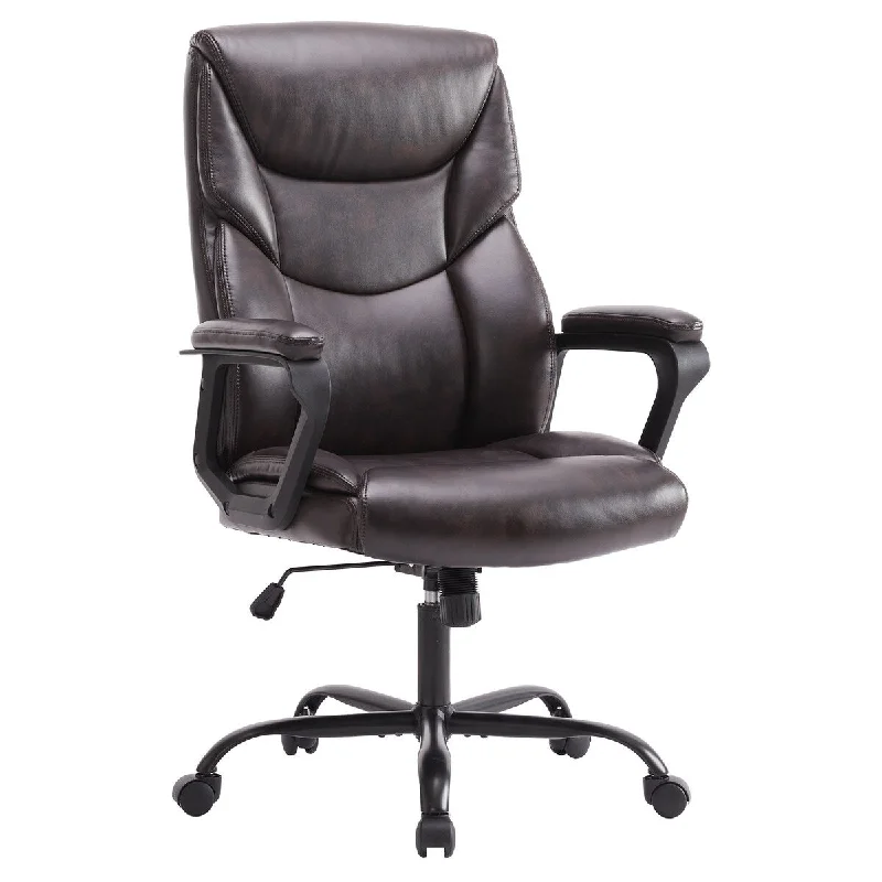 professional office chair for corporate offices -Home Office Chair Ergonomic PU Leather Desk Chair with Armrests - PU Leather