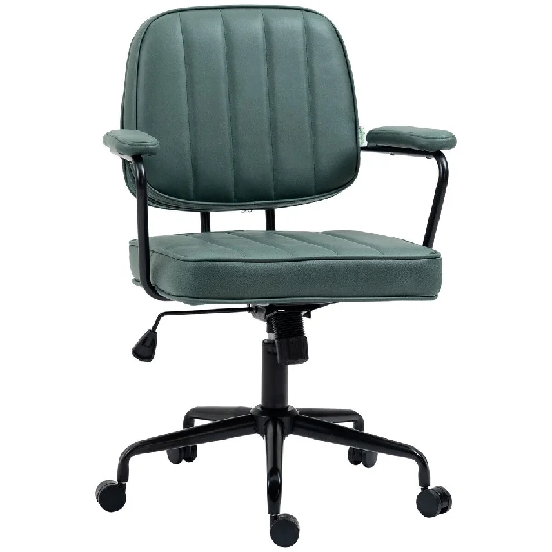 office chair with reinforced metal base -Vinsetto Home Office Chair with Adjustable Height and Tilt - Polyester