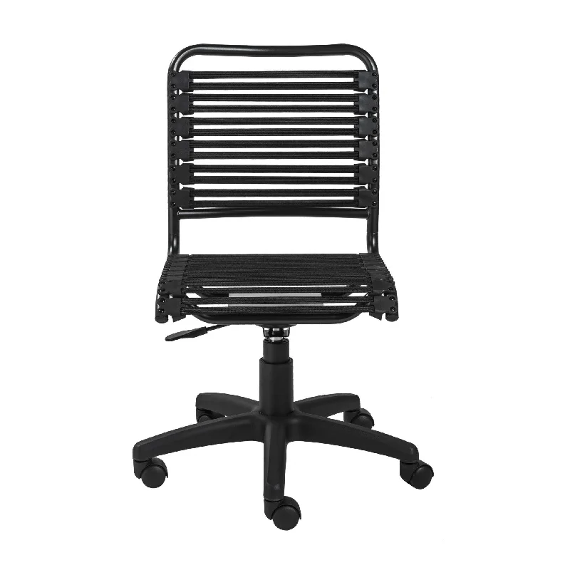 office chair with height-adjustable armrests -Black Adjustable Swivel Bungee Rolling Office Chair