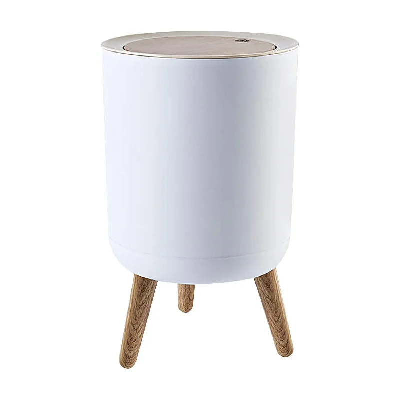 trash-can-for-backyard-use-Trash can，7Liter/1.8 Gallon Garbage can with Press top Lid，Nordic Modern Waste Basket，Plastic Trash bin Suitable for Kitchen, Bathroom, Bedroom, Living Room, Office, Outdoor，Dog Proof Trash can……