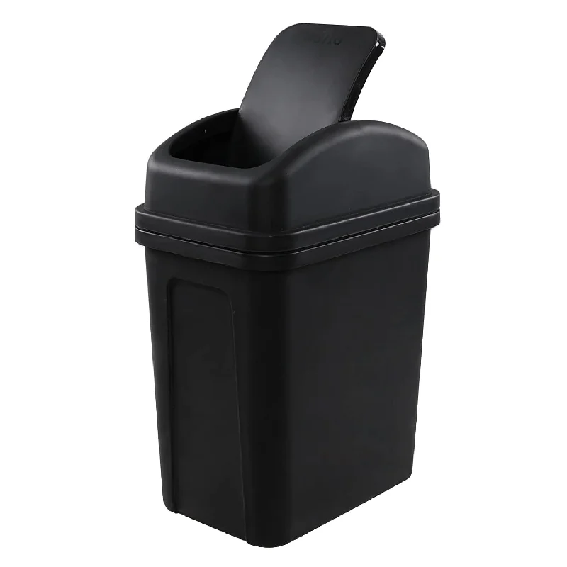 waste-bin-for-garden-2 Gallon Swing Top Trash Can, Small Garbage Can With Swing Lid, Black