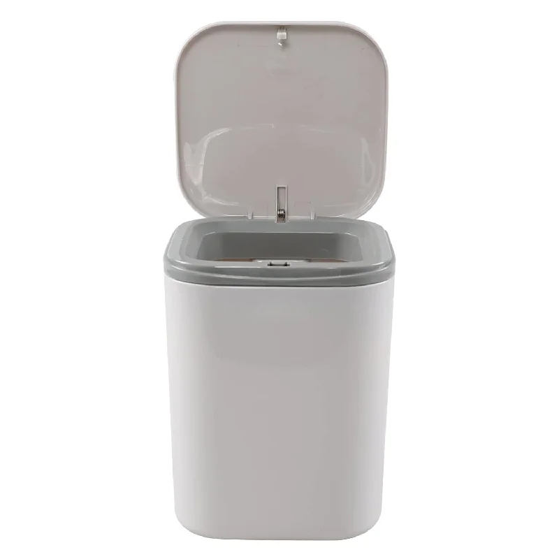 outdoor-trash-can-with-compartments-2 L Plastic Mini Push-Button Garbage Can, 0.5 Gallon Desktop Tiny Trash Can, Gre