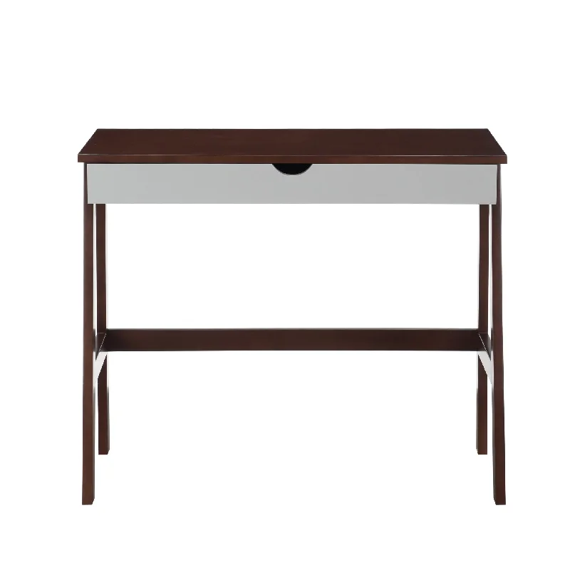 professional-grade home office desk-36" Brown and White Writing Desk