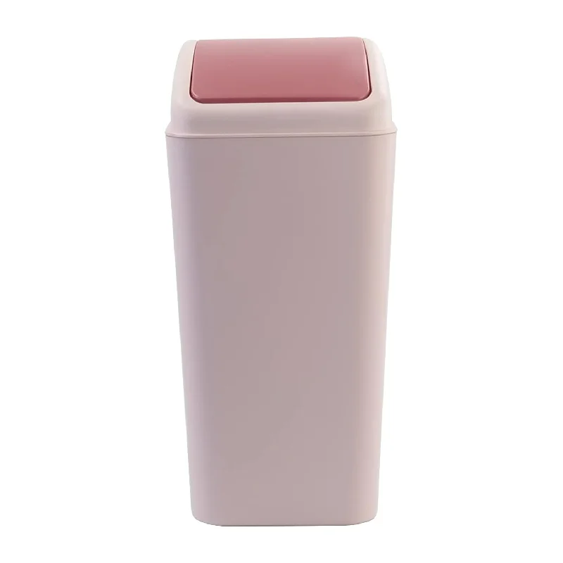 stylish-trash-can-with-lid-4.5 Gallon Plastic Swing Top Garbage Can, Kitchen Trash Can With Swing Lid, Pink