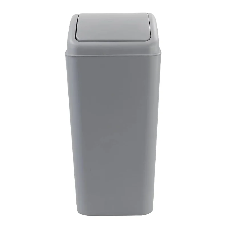 trash-can-for-all-waste-4.5 Gallon Plastic Swing-Top Trash Can, Garbage Can With Swing Lid, Gray