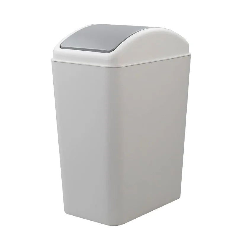 compact-waste-bin-for-kitchen-4.5 Gallon Plastic Waste Can, Garbage Can With Swing Lid, Trash Can, 1 Pack (Gre