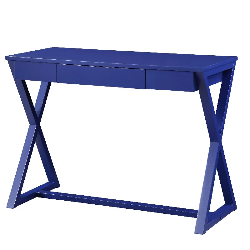 vintage-style desk with drawer-42" Blue Writing Desk