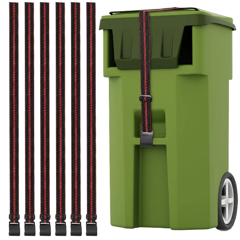 trash-bin-with-compartments-6 Pcs Adjustable Garbage Can Security Strap Dustbins Trash Can Lid Lock Stretcha