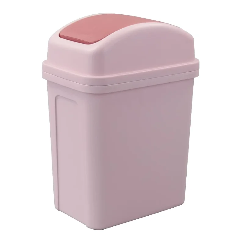 waste-bin-for-compost-7 L Small Garbage Can With Swing Lid, 1.8 Gallon Indoor Trash Bin With Lid (Pink