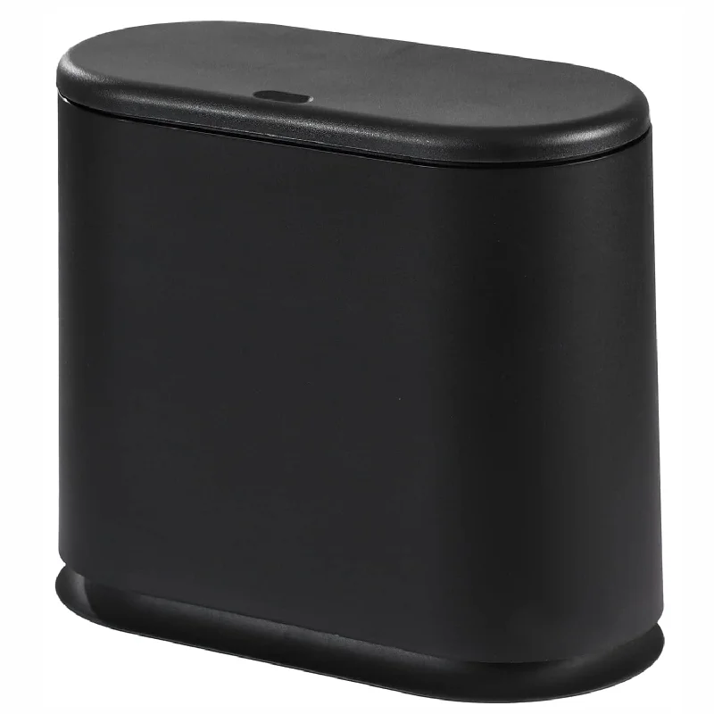 smart-trash-can-for-office-8L Slim Bathroom Trash Can Plastic 2.1 Garbage Can With Press Top Lid,Dog Proof