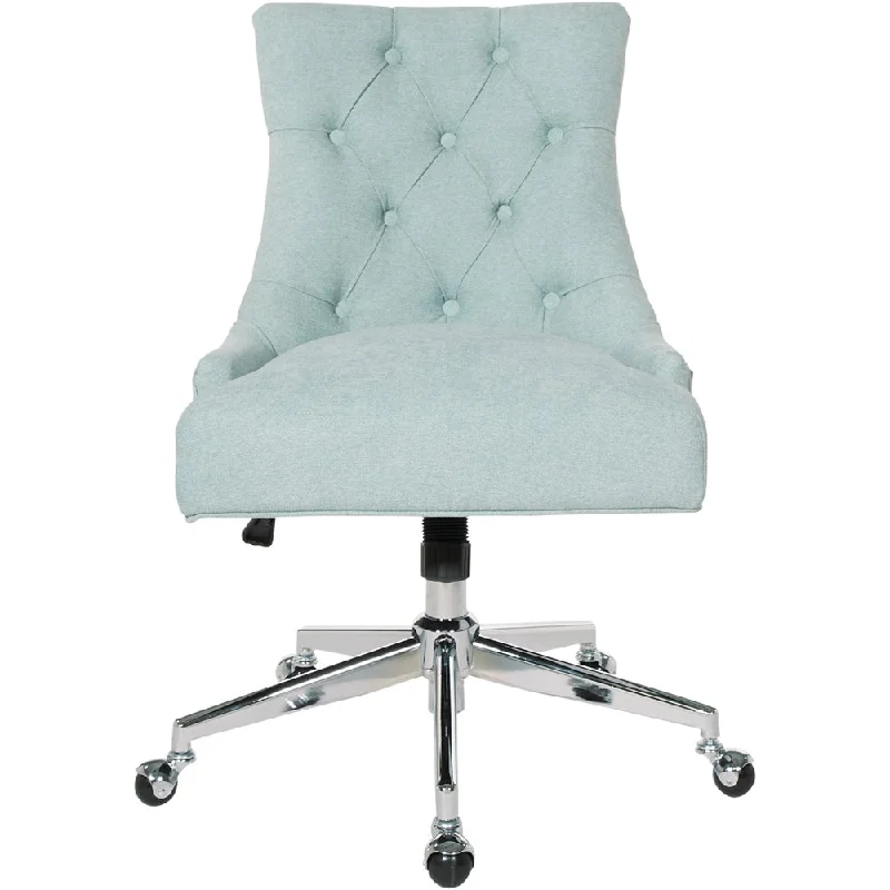 ultra-soft ergonomic office chair with plush cushion -AveSix - Amelia 5-Pointed Star Fabric and Steel Office Chair - Mint