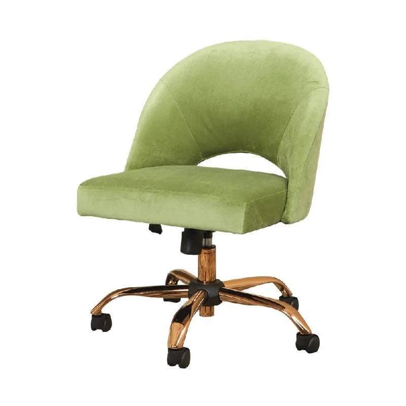 stylish home office chair with chrome base -AveSix Lula Home Office Chair Green