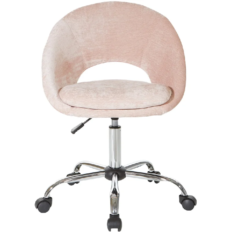 memory foam executive chair with high-density padding -AveSix Milo 5-Pointed Star Velvet Office Chair Blush