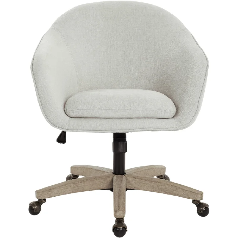 lightweight ergonomic chair for small spaces -AveSix Nora 5-Pointed Star Plush Padded Office Chair Dove