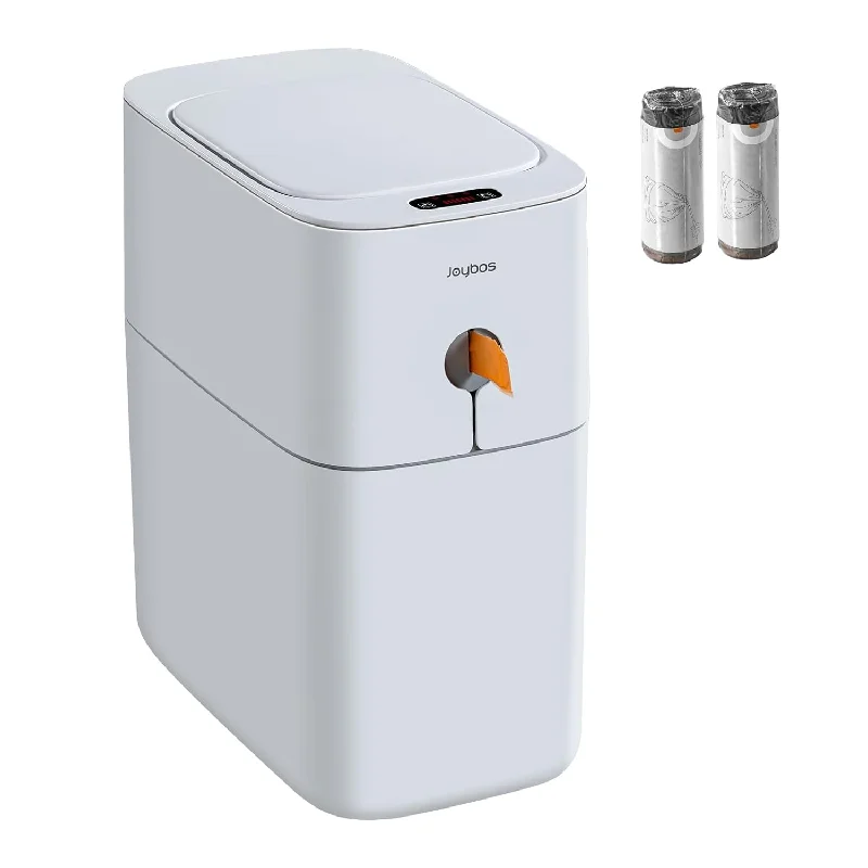 kitchen-bin-for-compost-Bathroom Trash Cans,3.5 Gallon Automatic Small Bathroom Garbage Can, Slim Motion