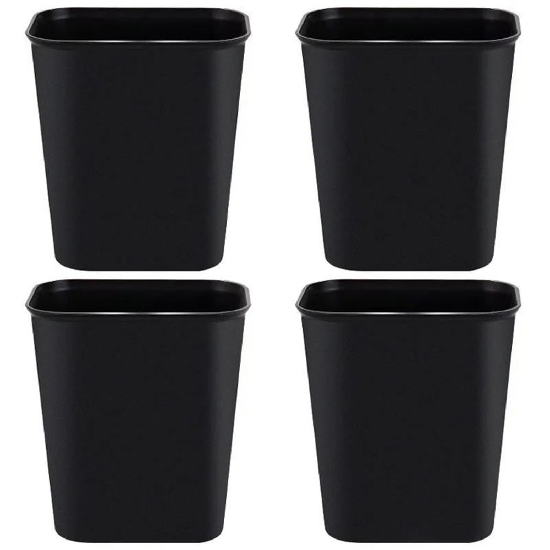 garbage-can-for-trash-Black Small Trash Can 4Pack, 2Gallon/8 L Plastic Office Trash Can Garbage Can Un