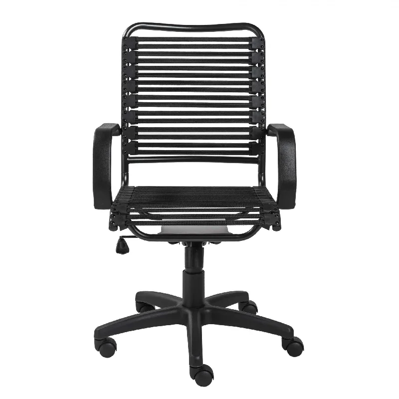 breathable mesh high-back ergonomic chair -Black Adjustable Swivel Bungee Rolling Office Chair