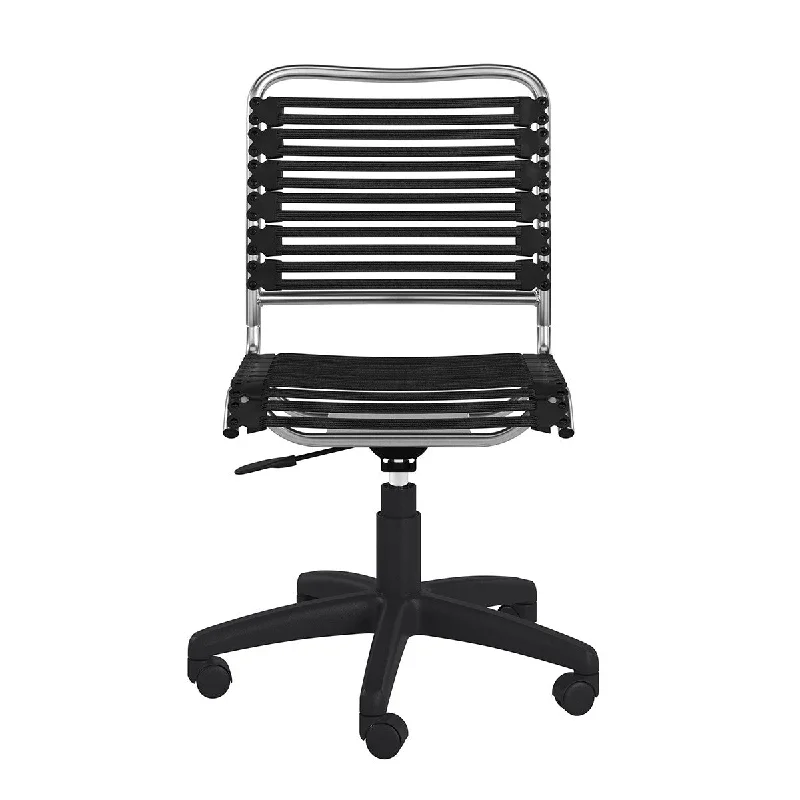 multi-functional ergonomic chair with dynamic adjustments -Black and Silver Adjustable Swivel Bungee Rolling Office Chair