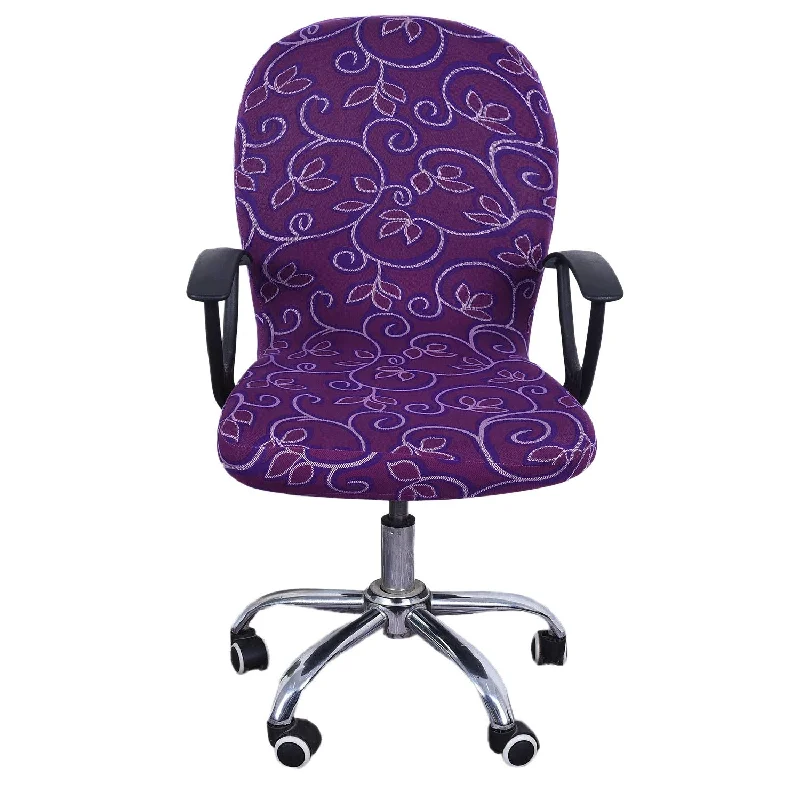 office chair with steel frame for durability -Computer Office Chair Cover Stretchable Removable Office Swivel Chair Cover Un