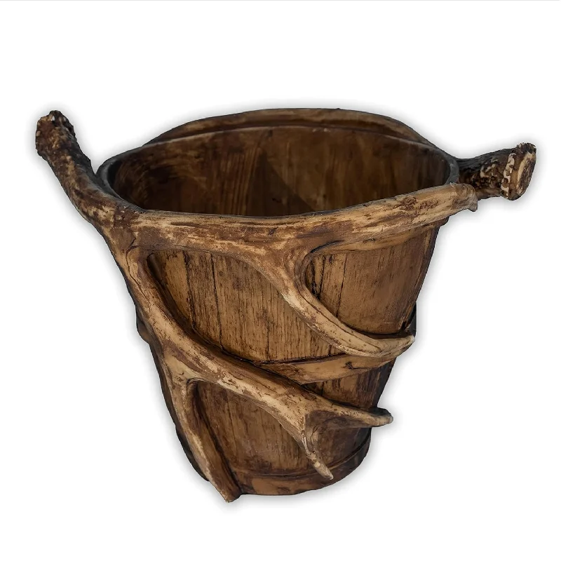 extra-large-trash-bin-Faux Antler/Waste Basket - Rustic Garbage Can - Modern Trash Can For Bedroom, Li