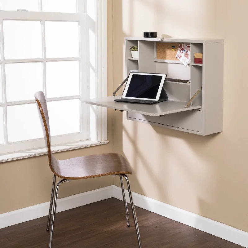 modern executive office desk with drawers-Gray Wall Mount Folding Desk