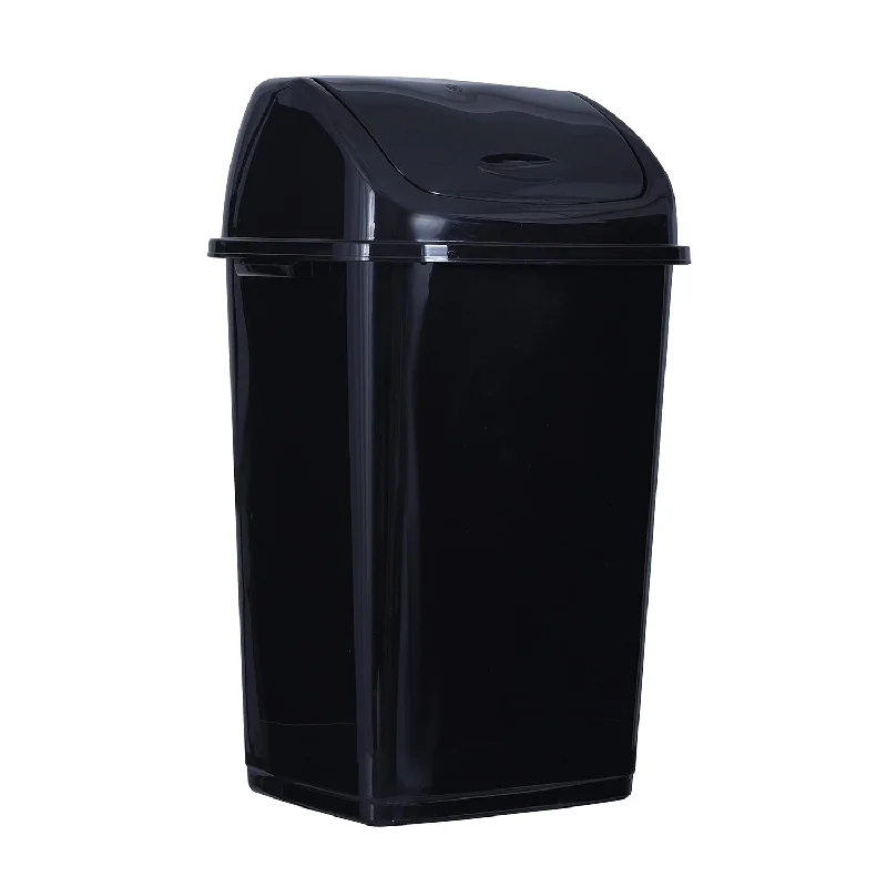 garden-waste-bin-Kitchen Trash Can 13 Gallon With Swing Lid, Plastic Tall Garbage Can Outdoor And