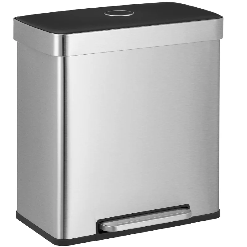 compost-bin-for-garbage-Kitchen Trash Can, 16 Gallons (2 X 8 Gallons) Dual Compartment Garbage Can, 60L