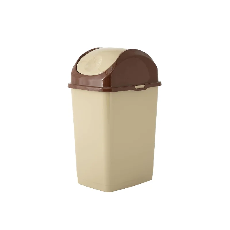 trash-bin-for-office-space-Medium Trash Can With Lid 4.5 Gallon Plastic Swing Top Garbage Can Slim Waste Bi