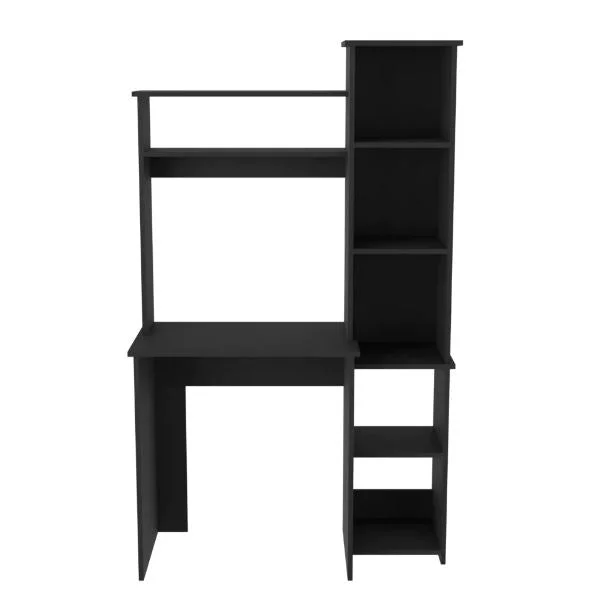 white gloss office desk-Modern Black  Office Desk with Storage Cabinet