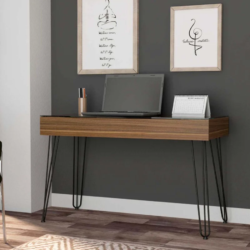 modern home office computer desk-47" Brown and Black Computer Desk