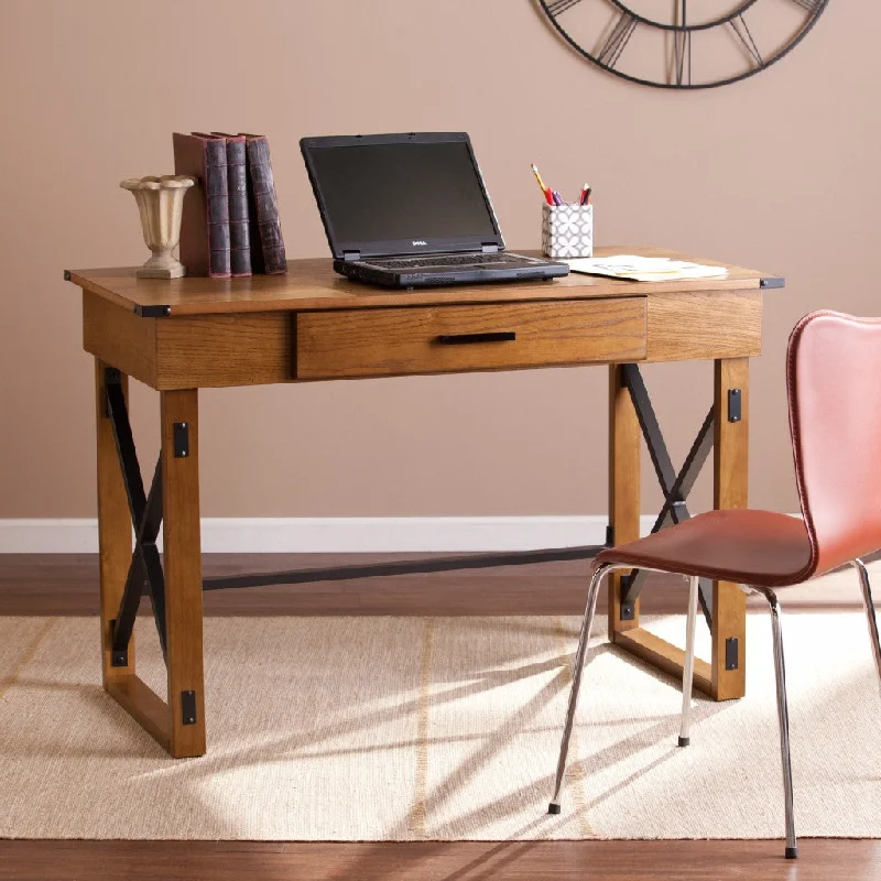 high-end black office desk-49" Natural Writing Desk