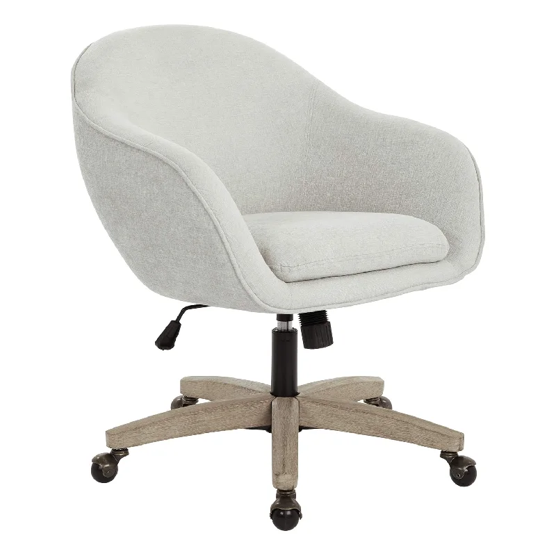 soft leather office chair with comfortable padding -Nora Office Chair, Dove