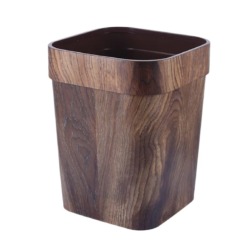 small-kitchen-bin-Rustic Trash Can Waste Basket Rustic Farmhouse Style Wastebasket Bin Garbage Can