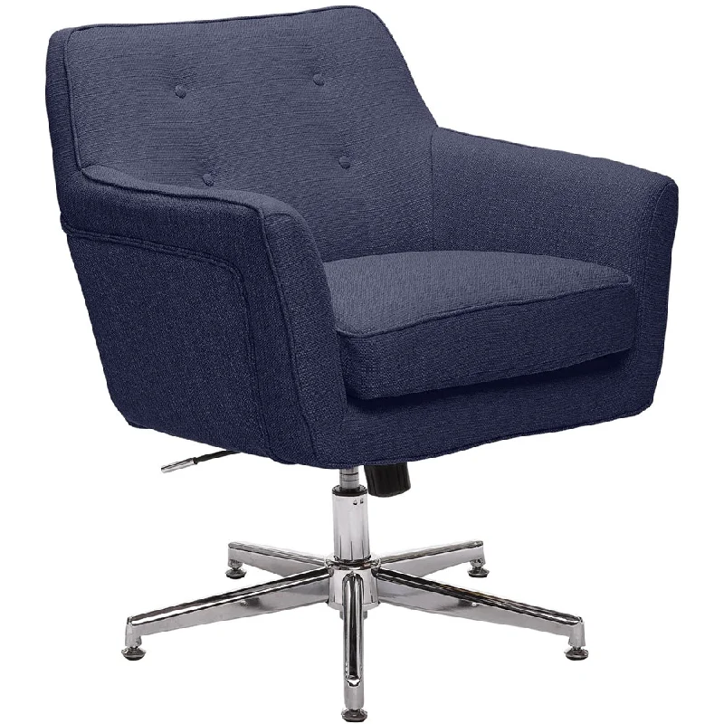 ergonomic office chair with high-resilience foam -Serta Ashland Memory Foam&Twill Fabric Home Office Chair Blue