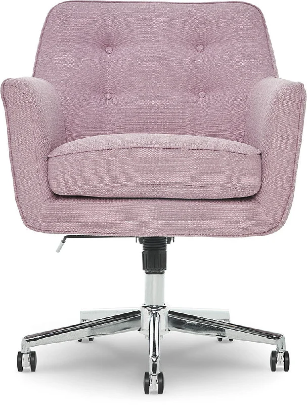 ergonomic chair with lumbar pillow support -Serta - Ashland Memory Foam & Twill Fabric Home Office Chair - Lilac